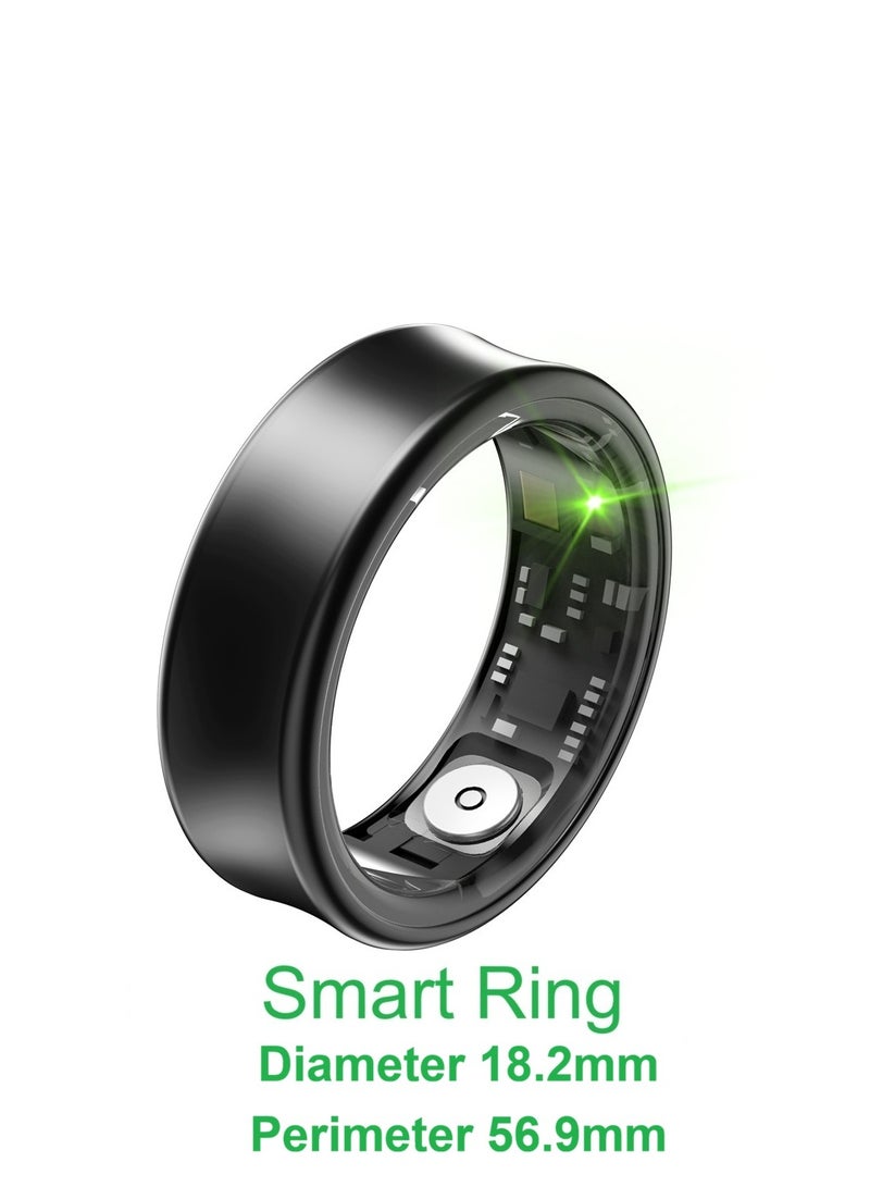 general Smart Ring for Heart Rate, Blood Oxygen, Sleep Monitoring, all Weather Motion Calculation, 24-hour Health Monitoring, Protect Your Health, Lightweight and Comfortable, 5ATM Waterproof, Photo Control, Hand Gestures Browse Tiktok, Diameter 18.2mm, Perimeter 56.9mm - Image 1